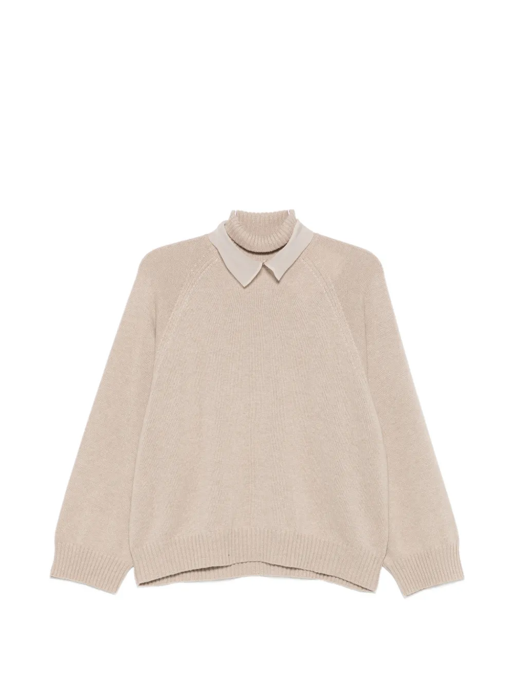 Brunello Cucinelli high-neck raglan-sleeves sweater - Nude