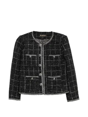CHANEL Pre-Owned 1986 カメリア ツイードジャケット | ブラック