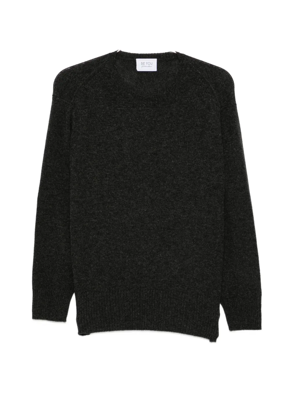 BeYou side-slit sweater - Grau