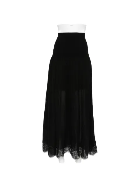 ZIMMERMANN Valiant lace-trim pleated maxi skirt