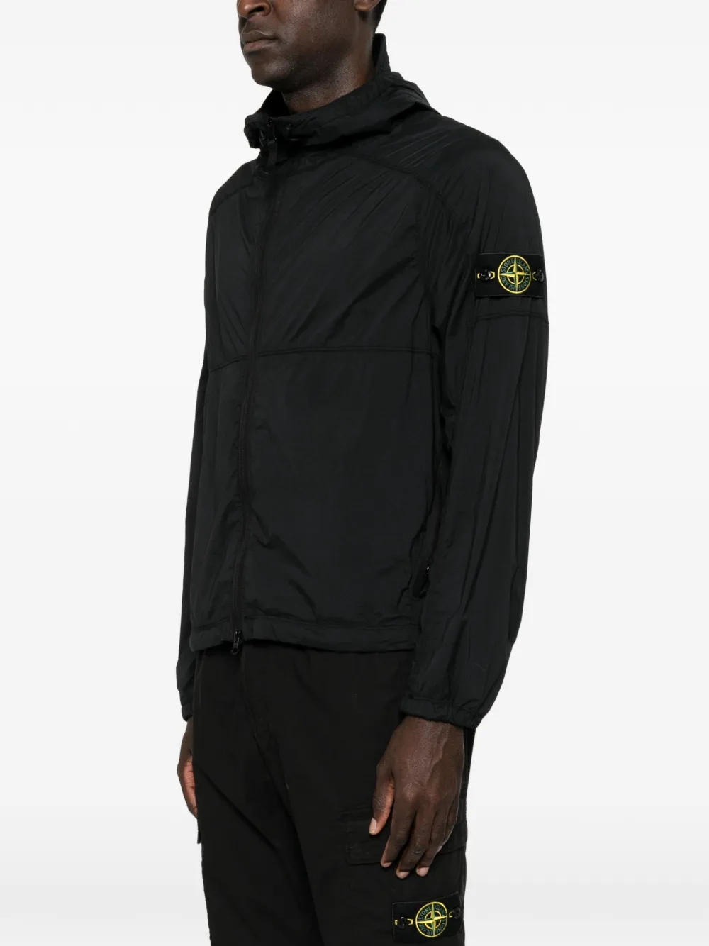 Stone Island Q100020 ultralight nylon stretch-tc jack Zwart