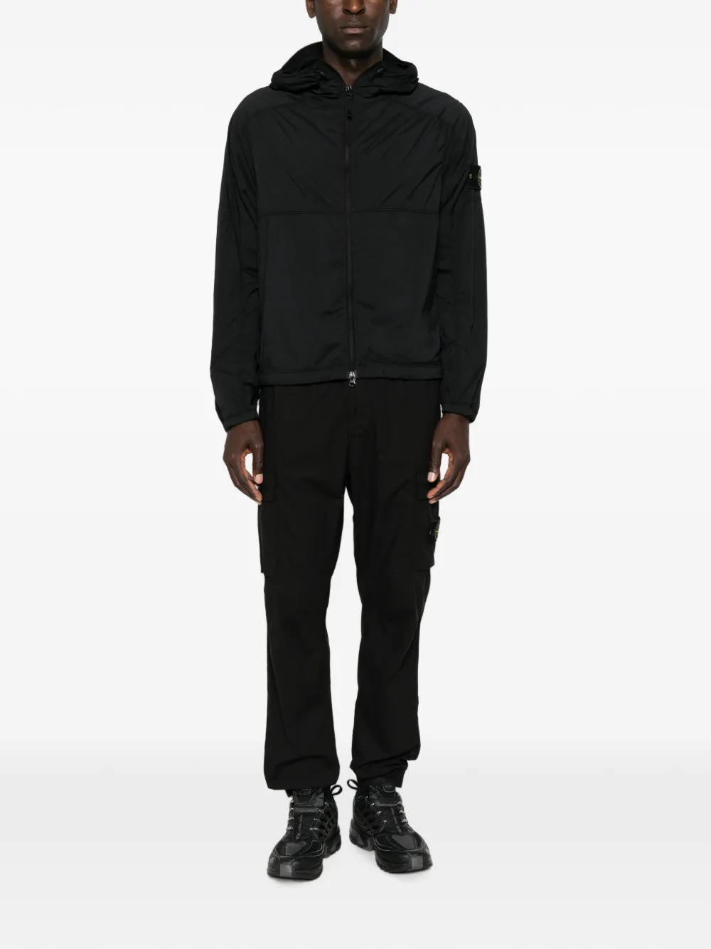 Stone Island Q100020 ultralight nylon stretch-tc jack Zwart