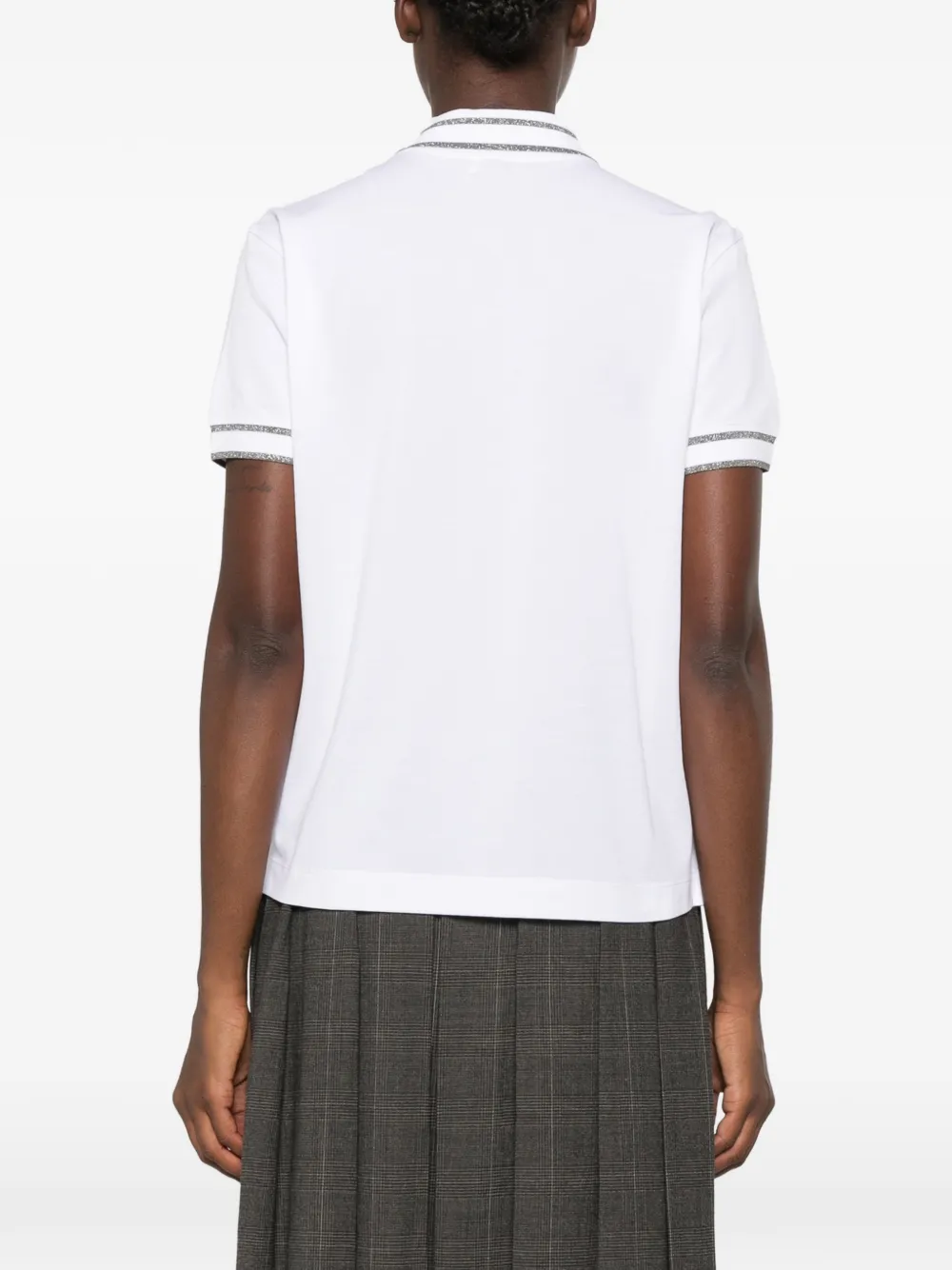 Brunello Cucinelli striped-trim polo shirt Wit