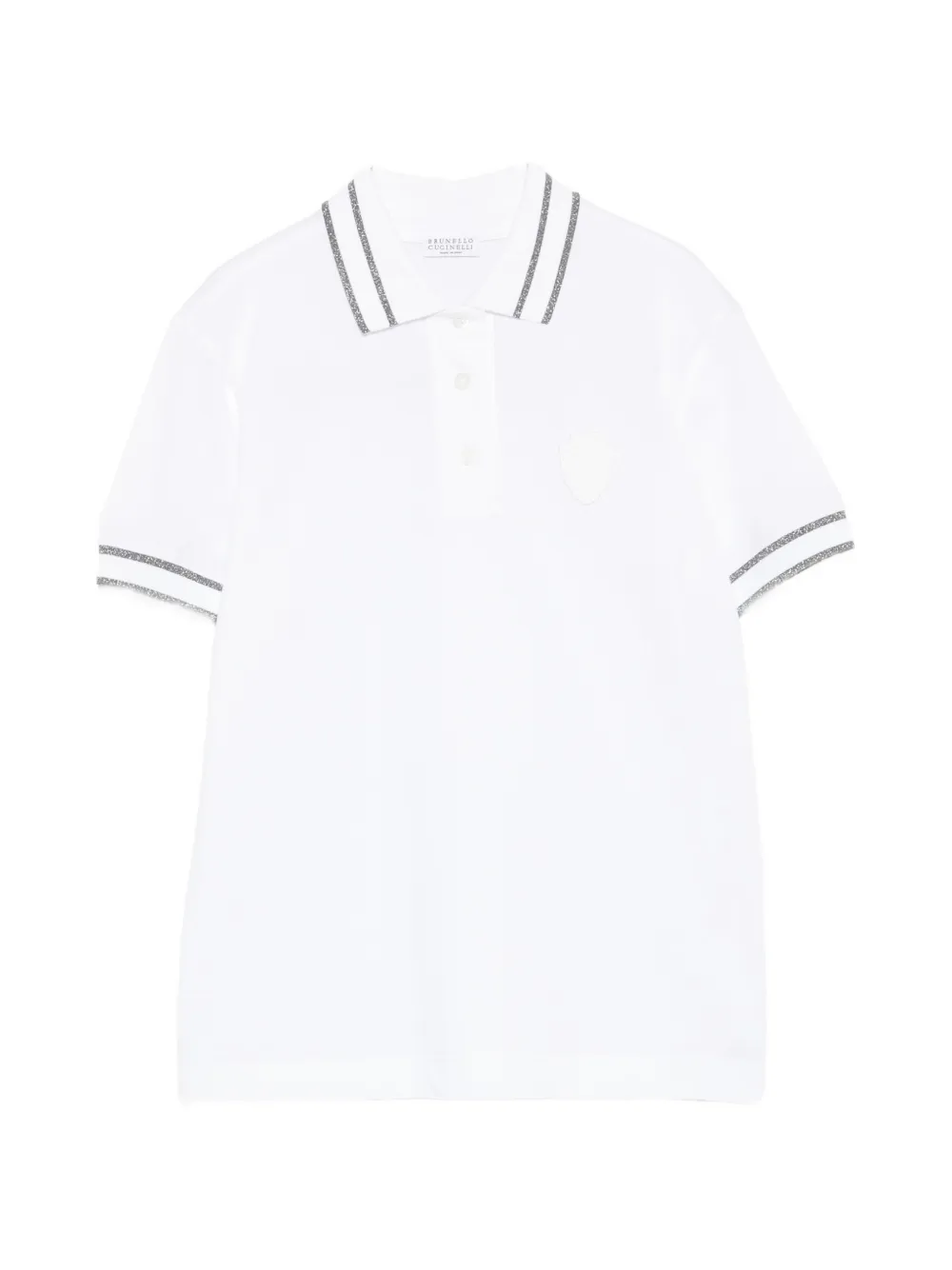 Brunello Cucinelli striped-trim polo shirt Wit