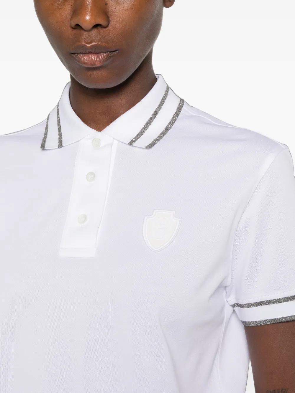 Brunello Cucinelli striped-trim polo shirt Wit