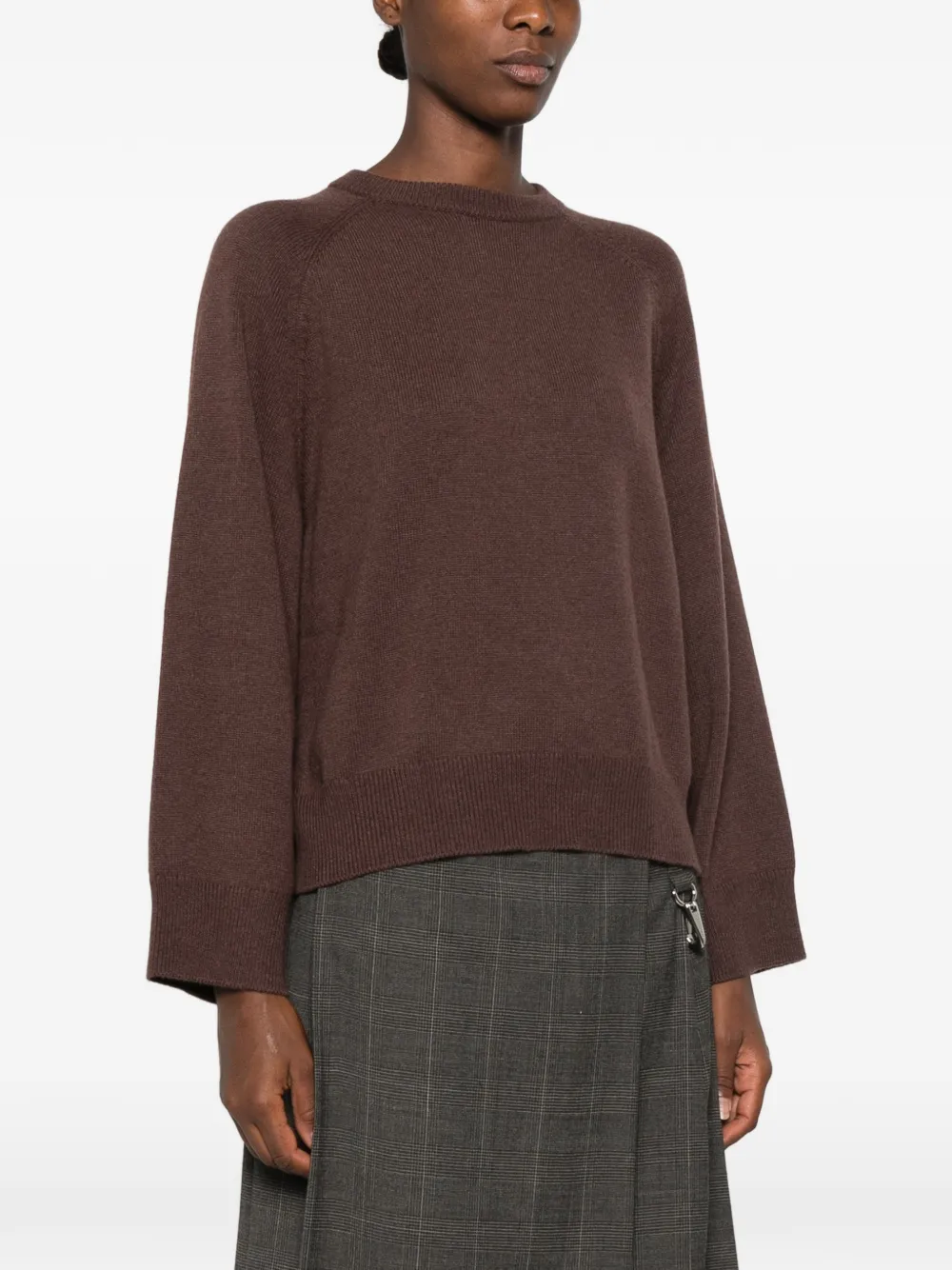 Brunello Cucinelli Trui met raglan mouwen Bruin