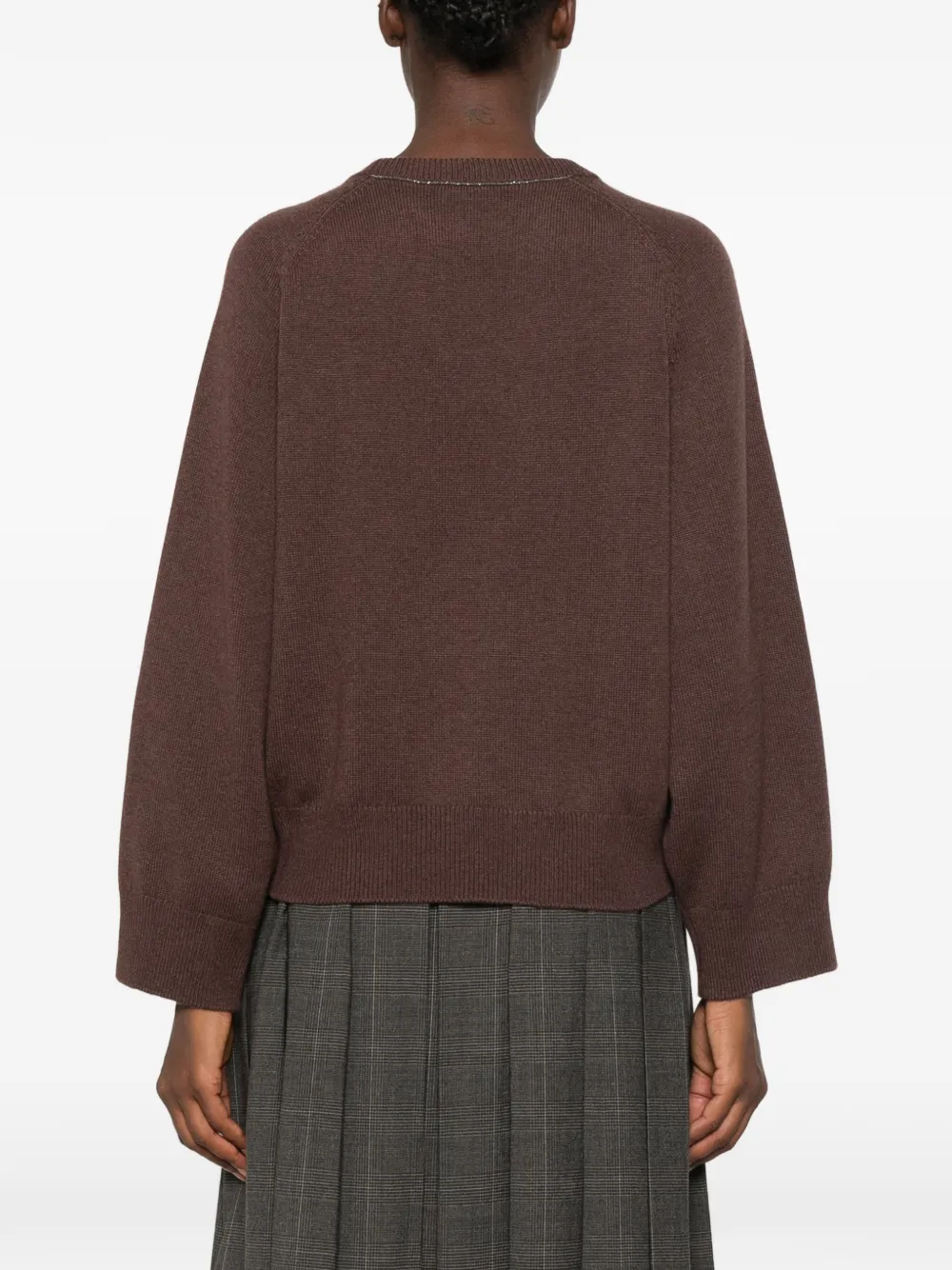 Brunello Cucinelli Trui met raglan mouwen Bruin