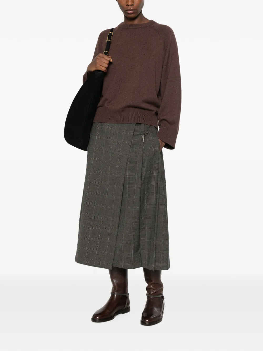 Brunello Cucinelli Trui met raglan mouwen Bruin