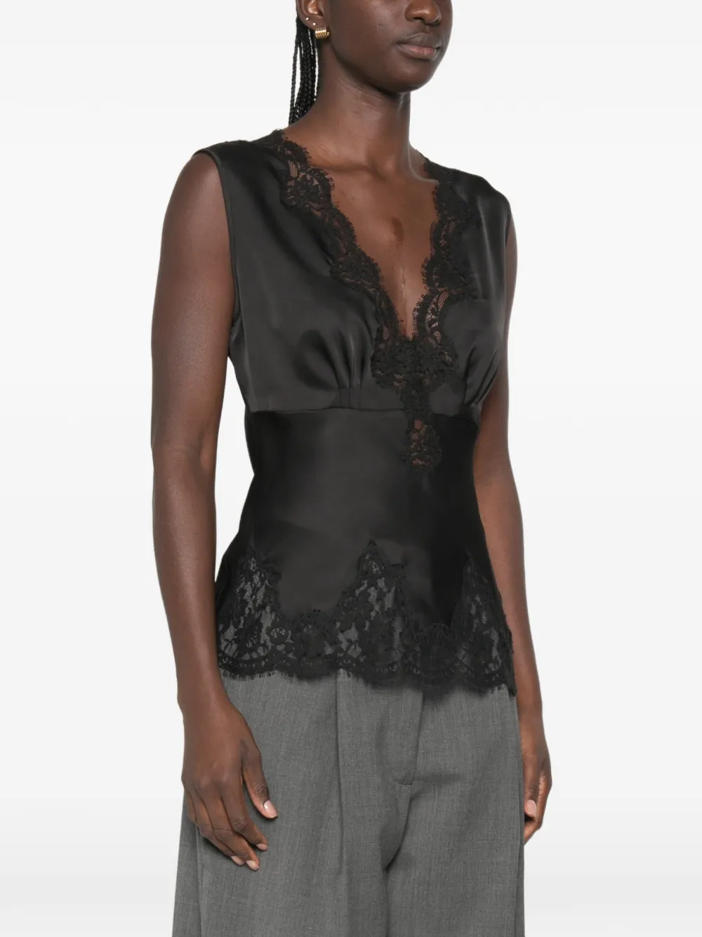 ERMANNO FIRENZE Top met kant Zwart