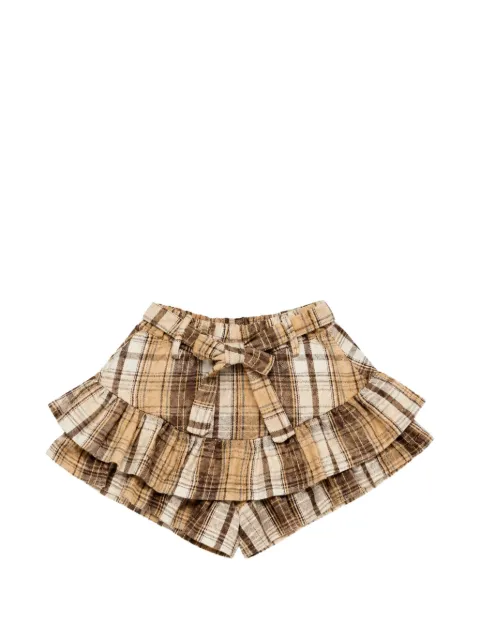 Miss Grant Kids check-pattern ruffled shorts