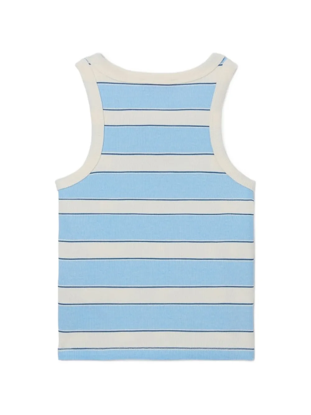 MC2 Saint Barth Kids Blue Jr gestreepte tanktop met geborduurd logo Blauw