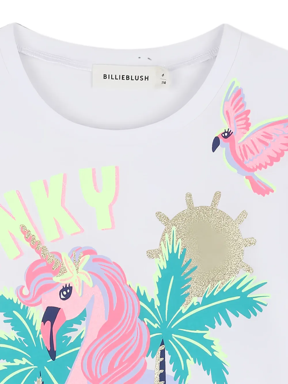 Billieblush T-shirt met grafische print en glitters Wit