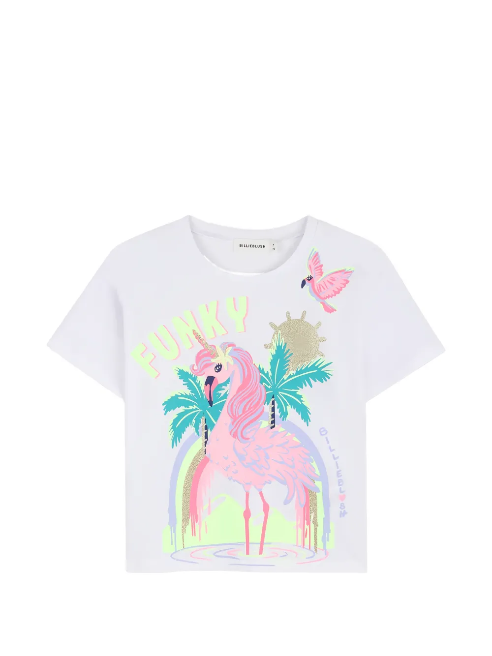 Billieblush graphic-print glitter-detail T-shirt - Bianco