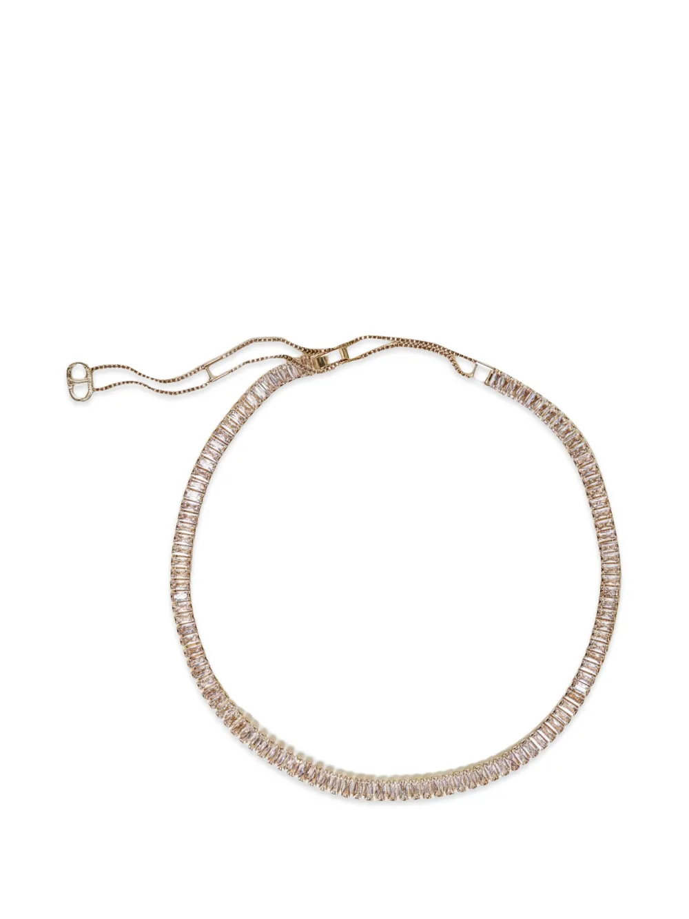 Twinset Rhinestone-embellished Logo-charm Choker In Gold