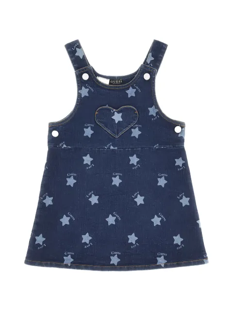 guess kids robe à imprimé étoiles et patch cœur