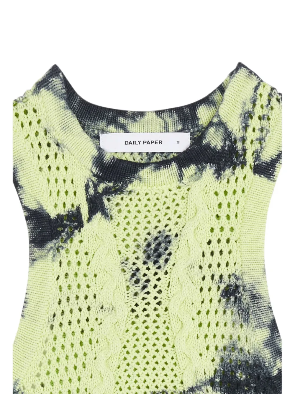 Daily Paper Xois gehaakte jurk met tie-dye print Groen