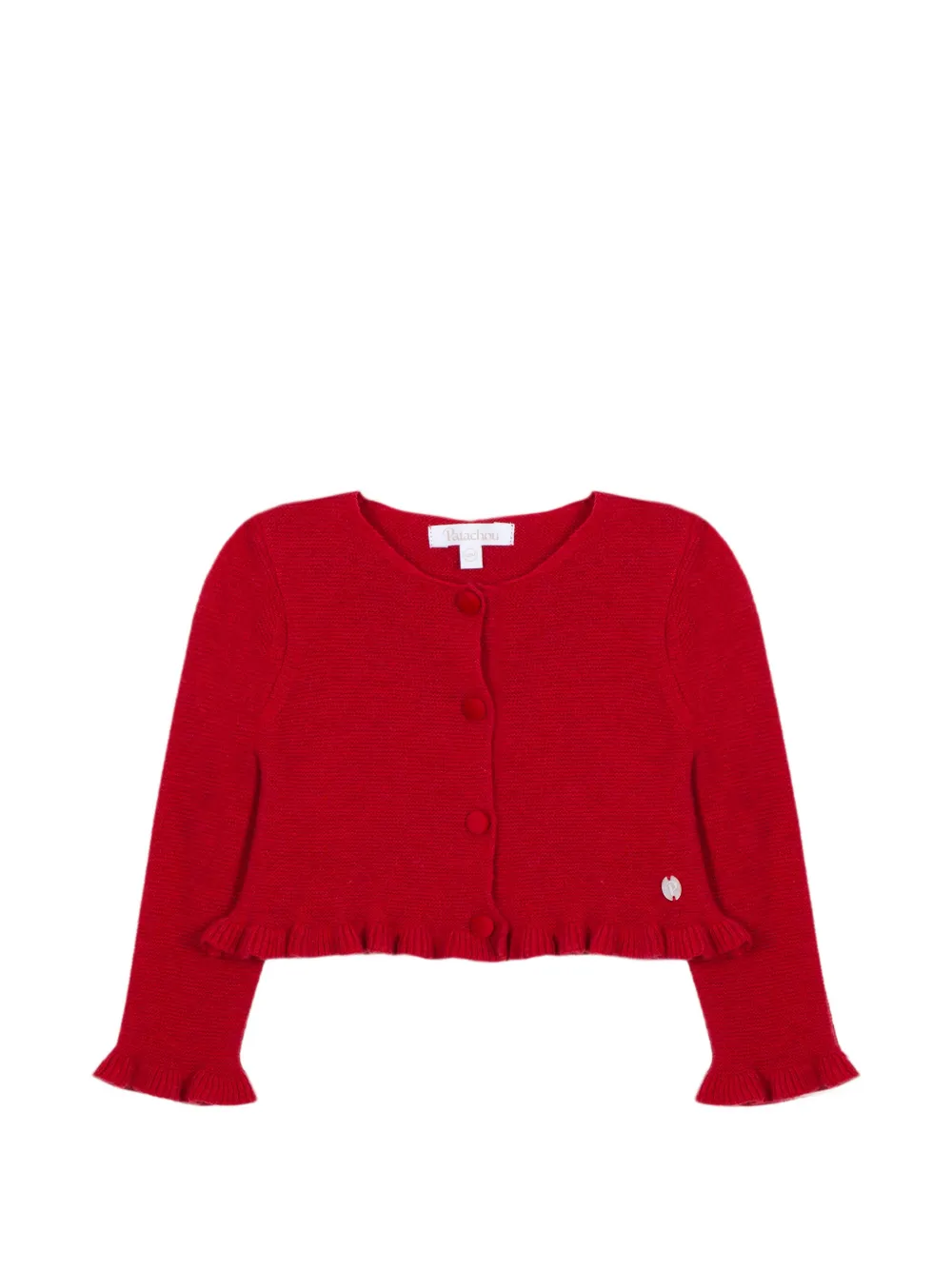 Patachou ruffle-trim cardigan - Rosso