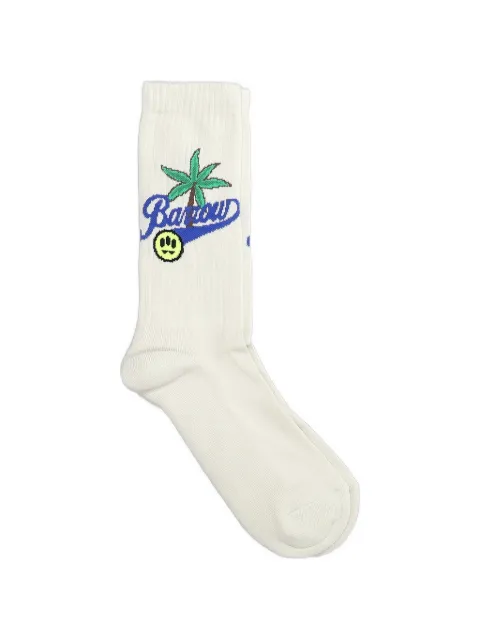 BARROW logo-intarsia socks