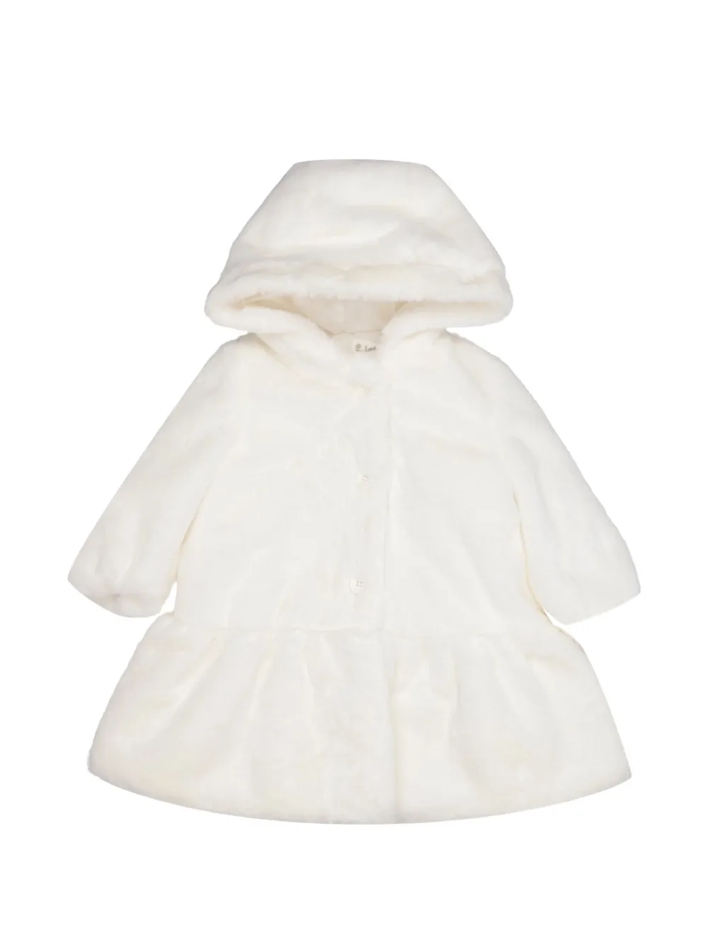 LALALU hooded faux-fur coat - Weiß