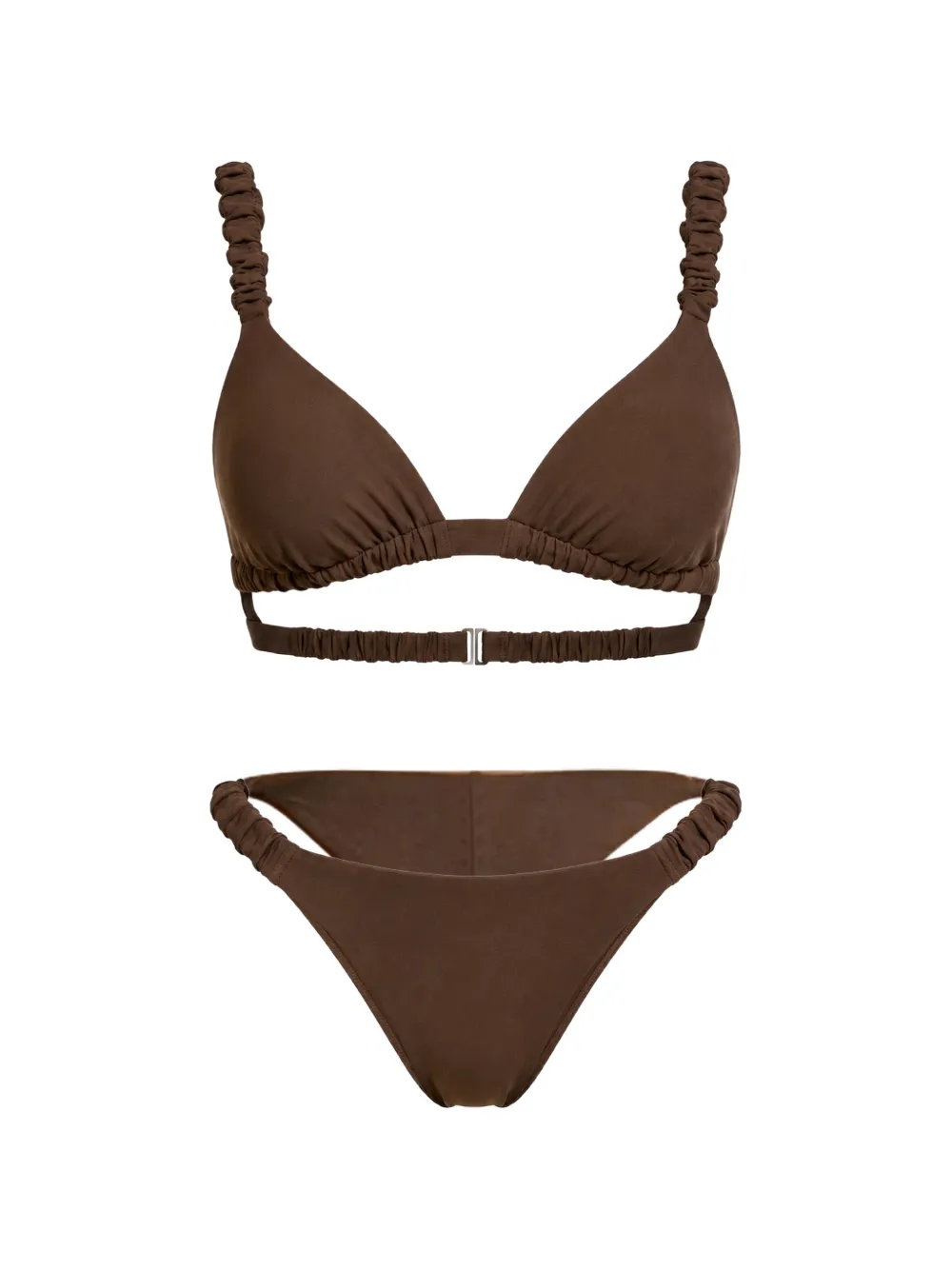 ME FUI ruched-strap bikini - Braun