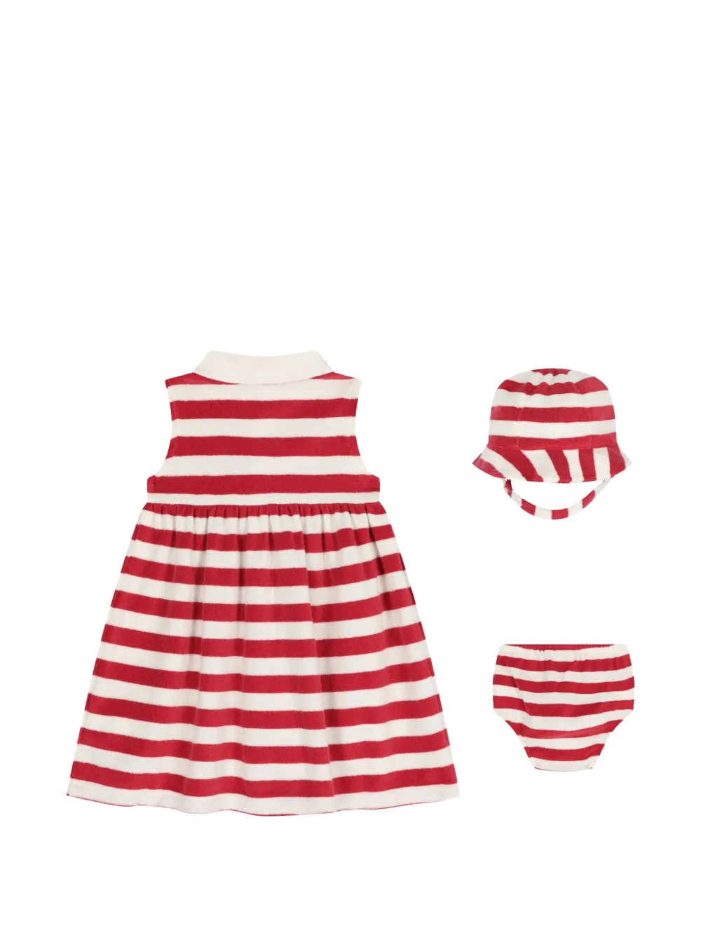 POLO RALPH LAUREN KIDS Set met gestreepte mouwloze jurk Rood