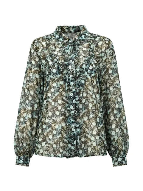 I BLUES floral-print ruffled blouse
