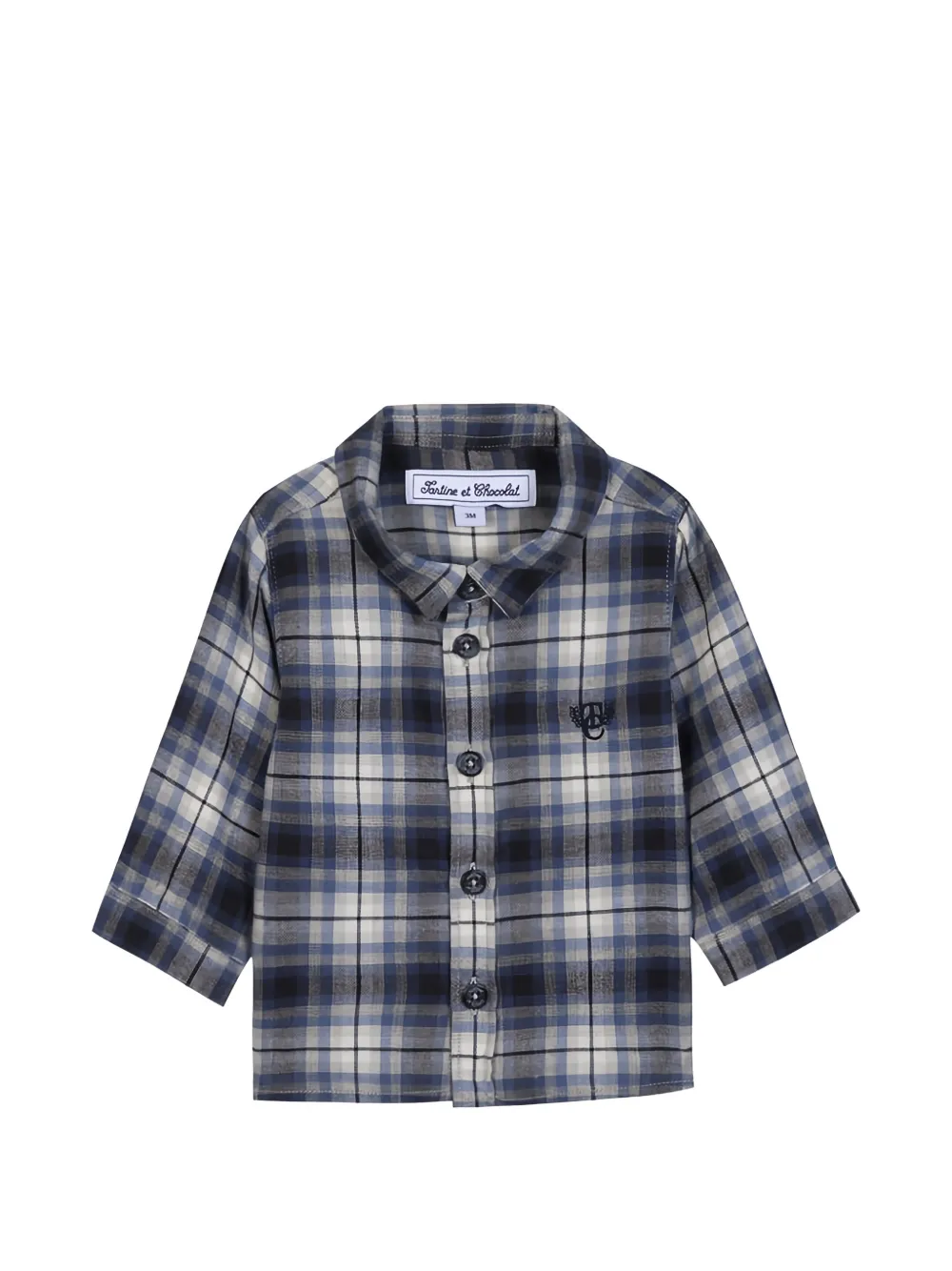 Tartine Et Chocolat check-pattern logo-embroidered shirt - Blau