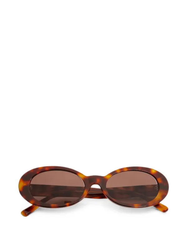 MESSYWEEKEND Kurt Oval-frame Sunglasses in Brown