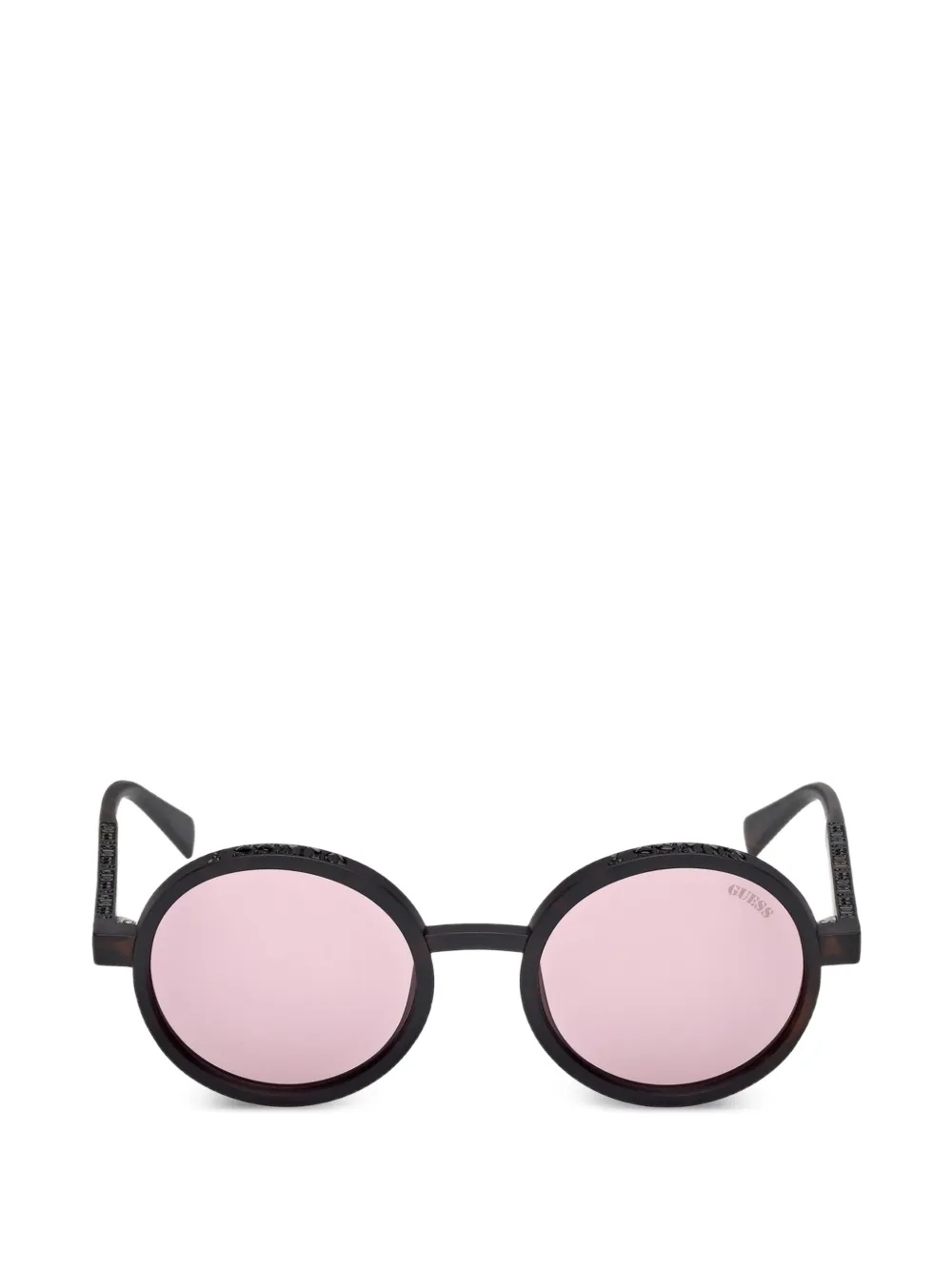 GUESS USA round-frame logo-embossed sunglasses - Marrone