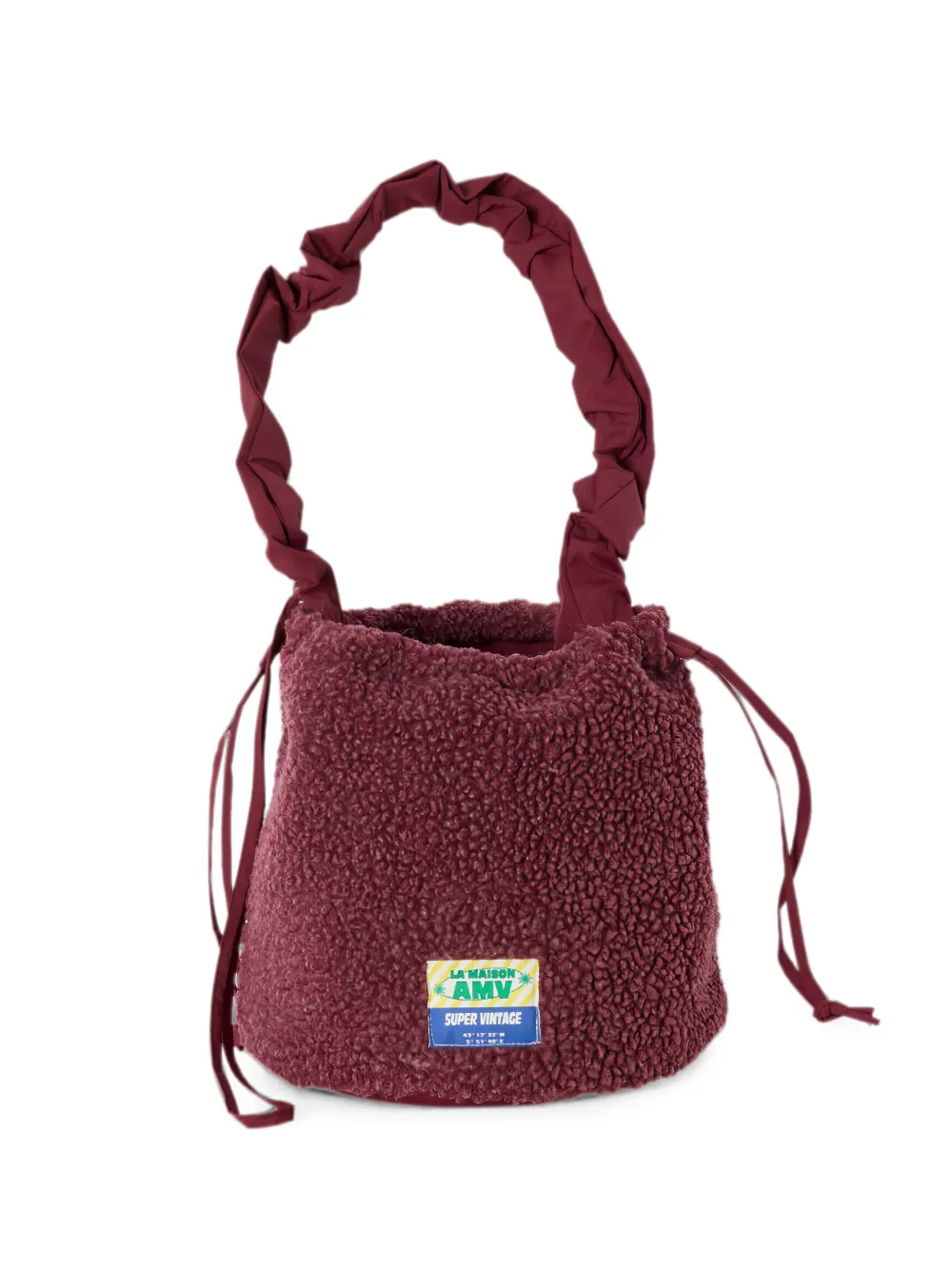 American Vintage fleece drawstring bucket bag - Rosso