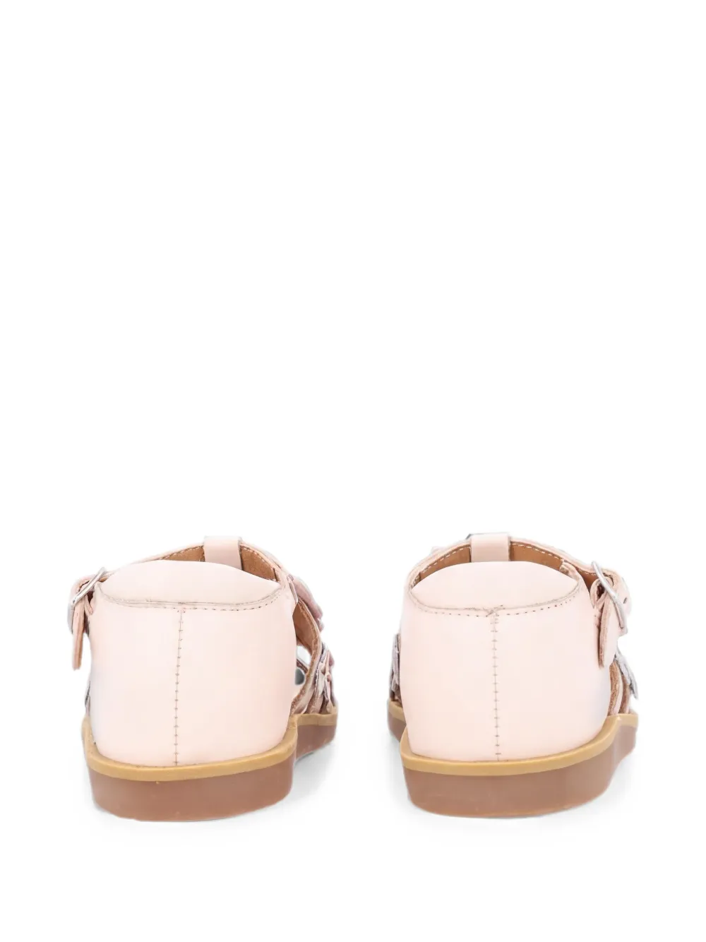 Pom D'api Sandalen met gespsluiting en bloemapplicatie Beige