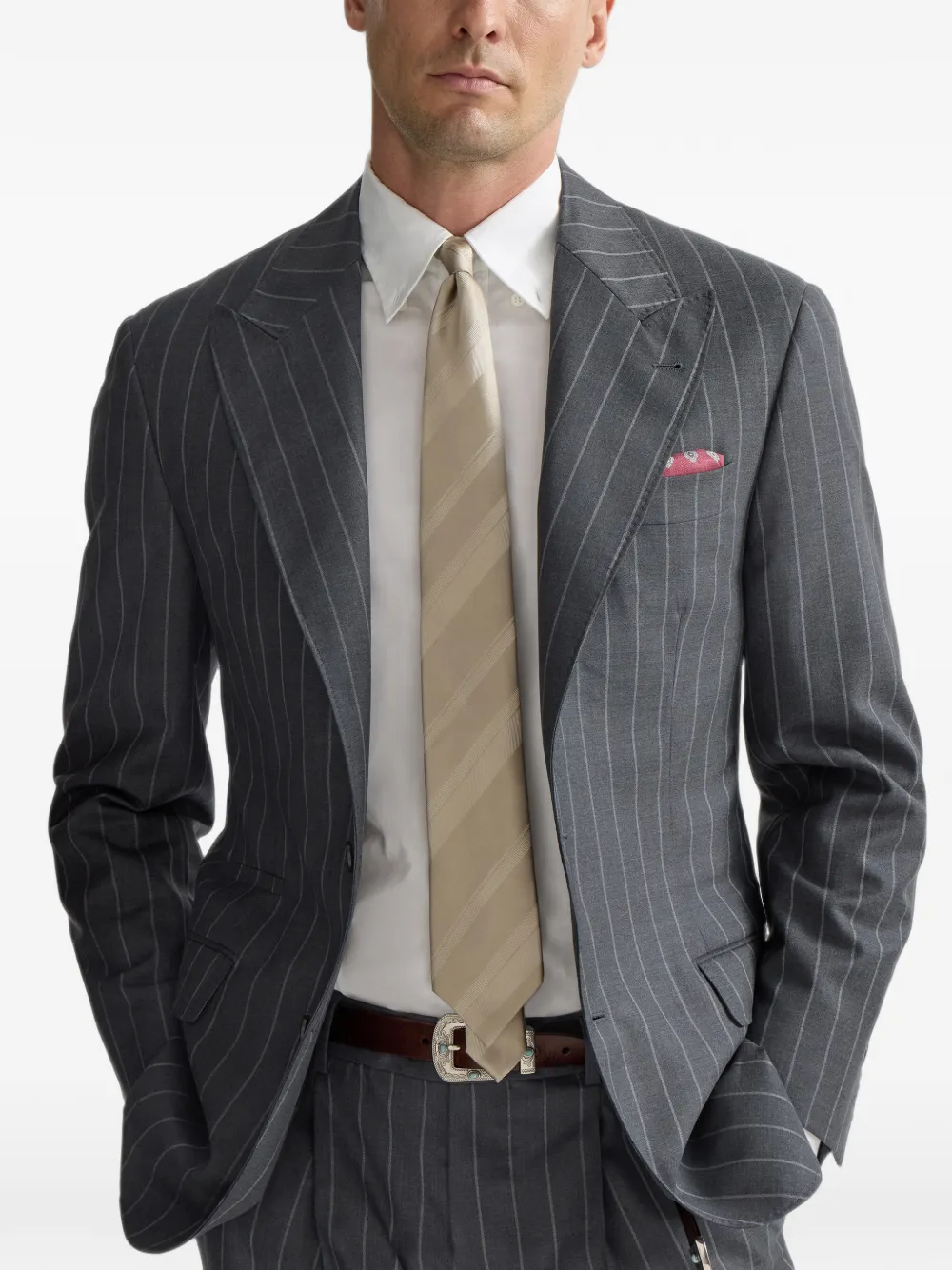 Brunello Cucinelli Tailor blazer met krijtstreep Grijs