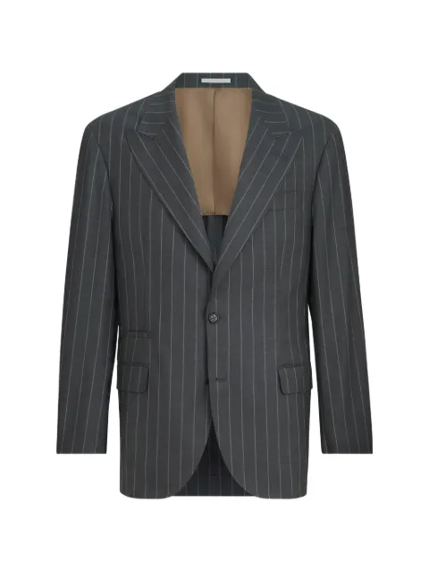 Brunello Cucinelli blazer de vestir con rayas de tiza