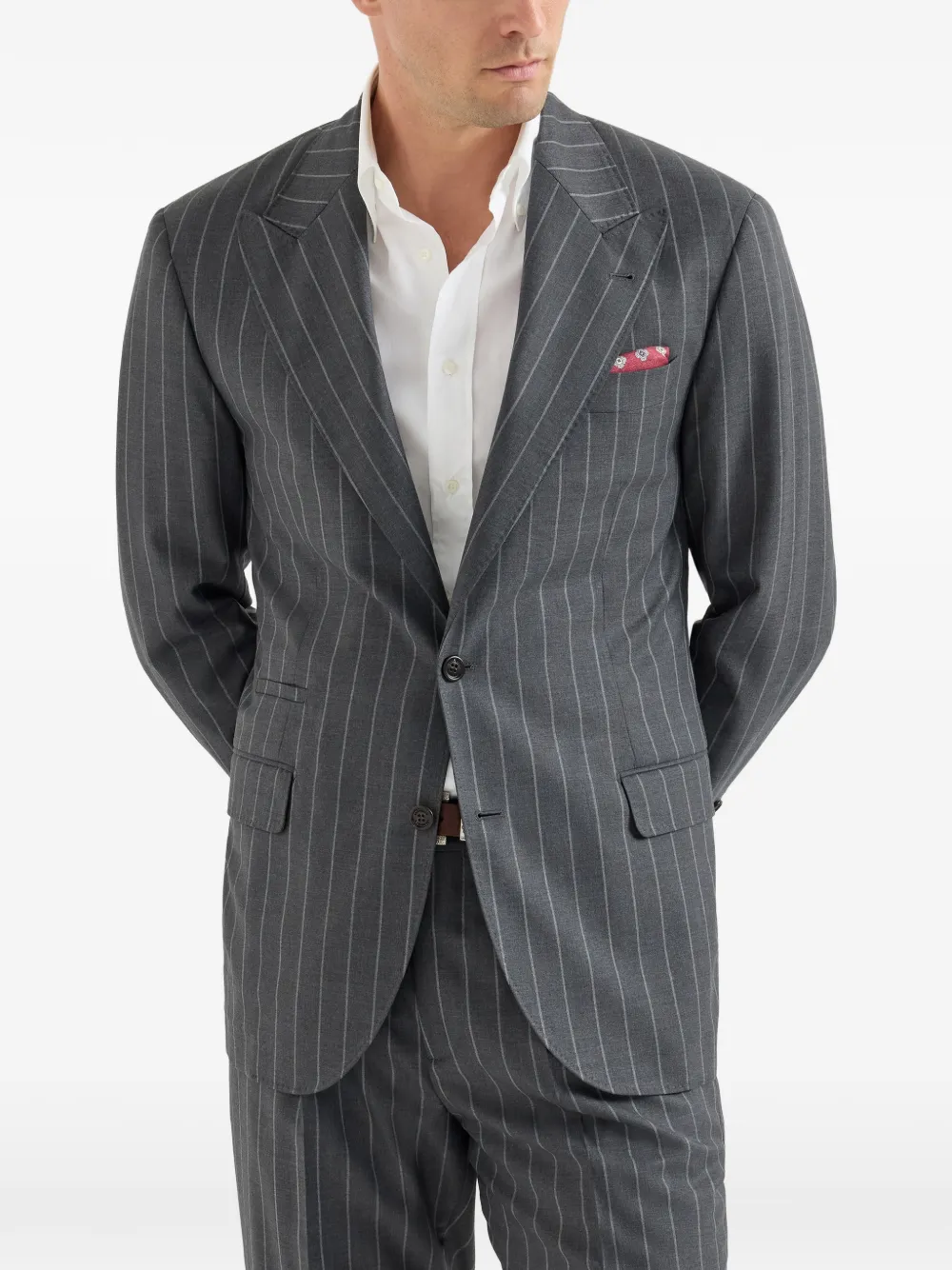 Brunello Cucinelli Tailor blazer met krijtstreep Grijs