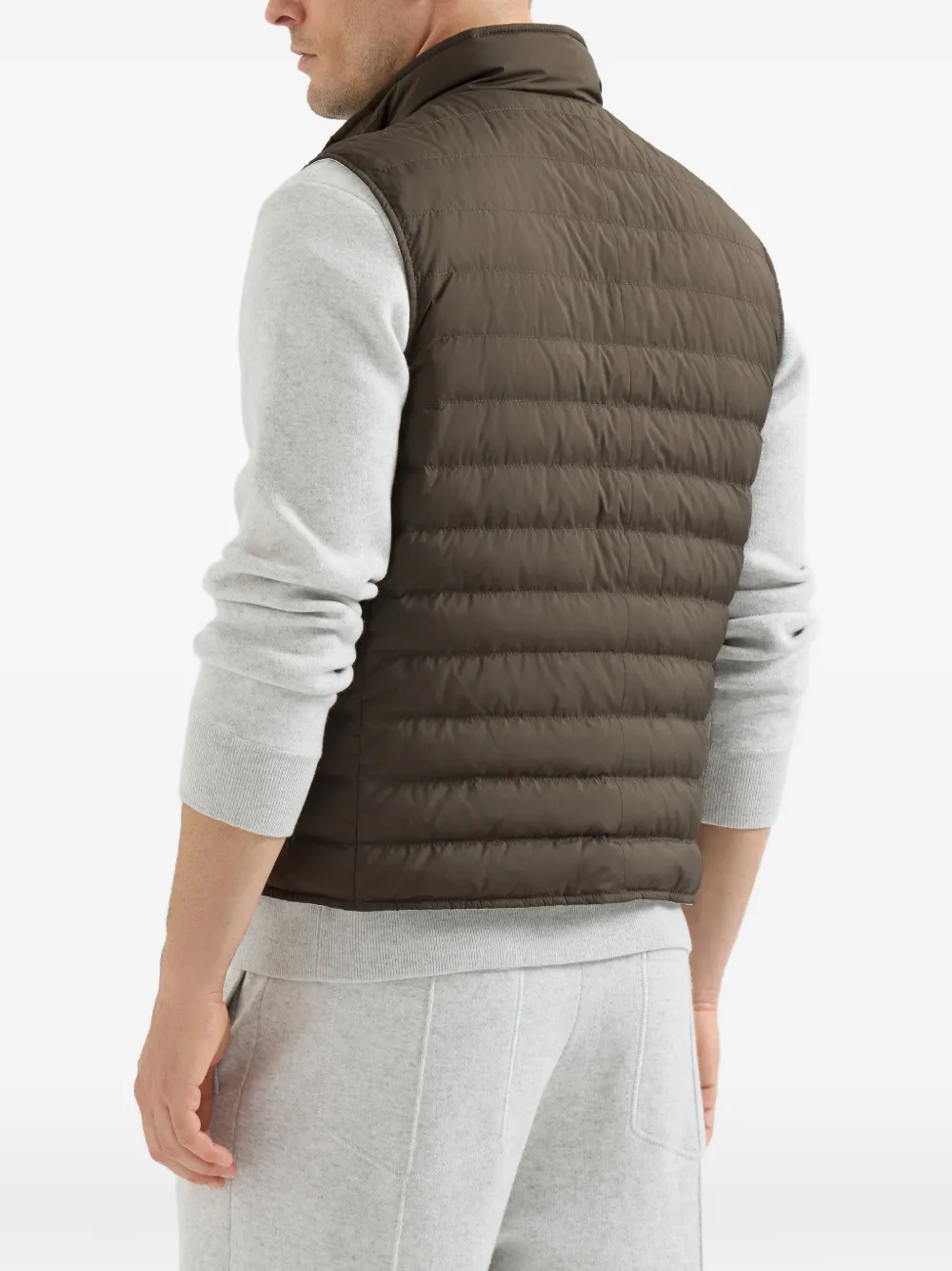 Brunello Cucinelli Gewatteerde bodywarmer Bruin