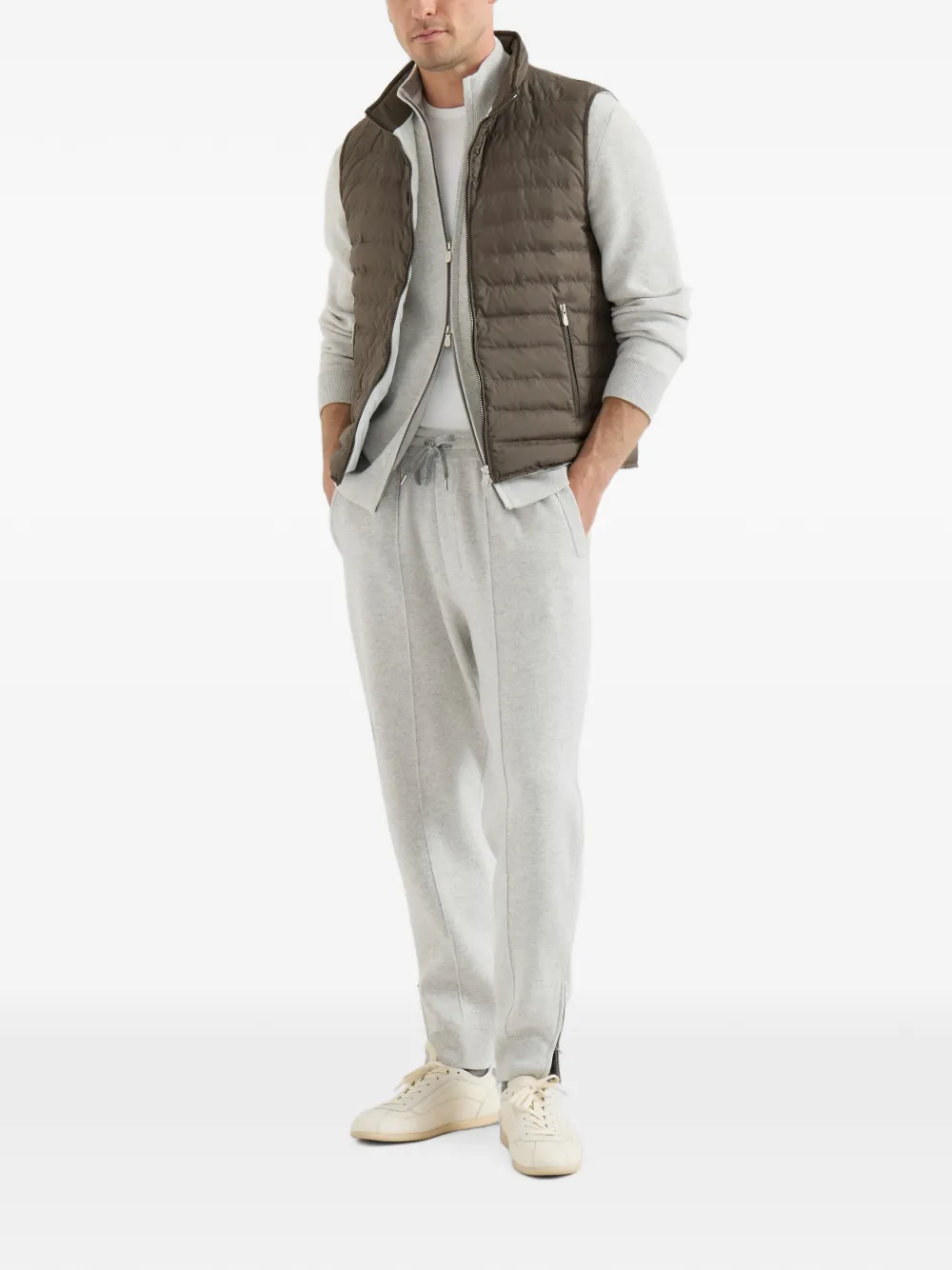 Brunello Cucinelli Gewatteerde bodywarmer Bruin
