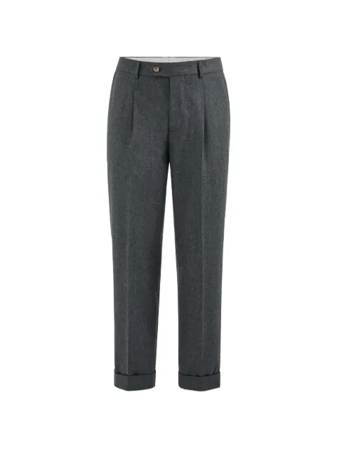 Brunello Cucinelli virgin wool flannel trousers with pleat