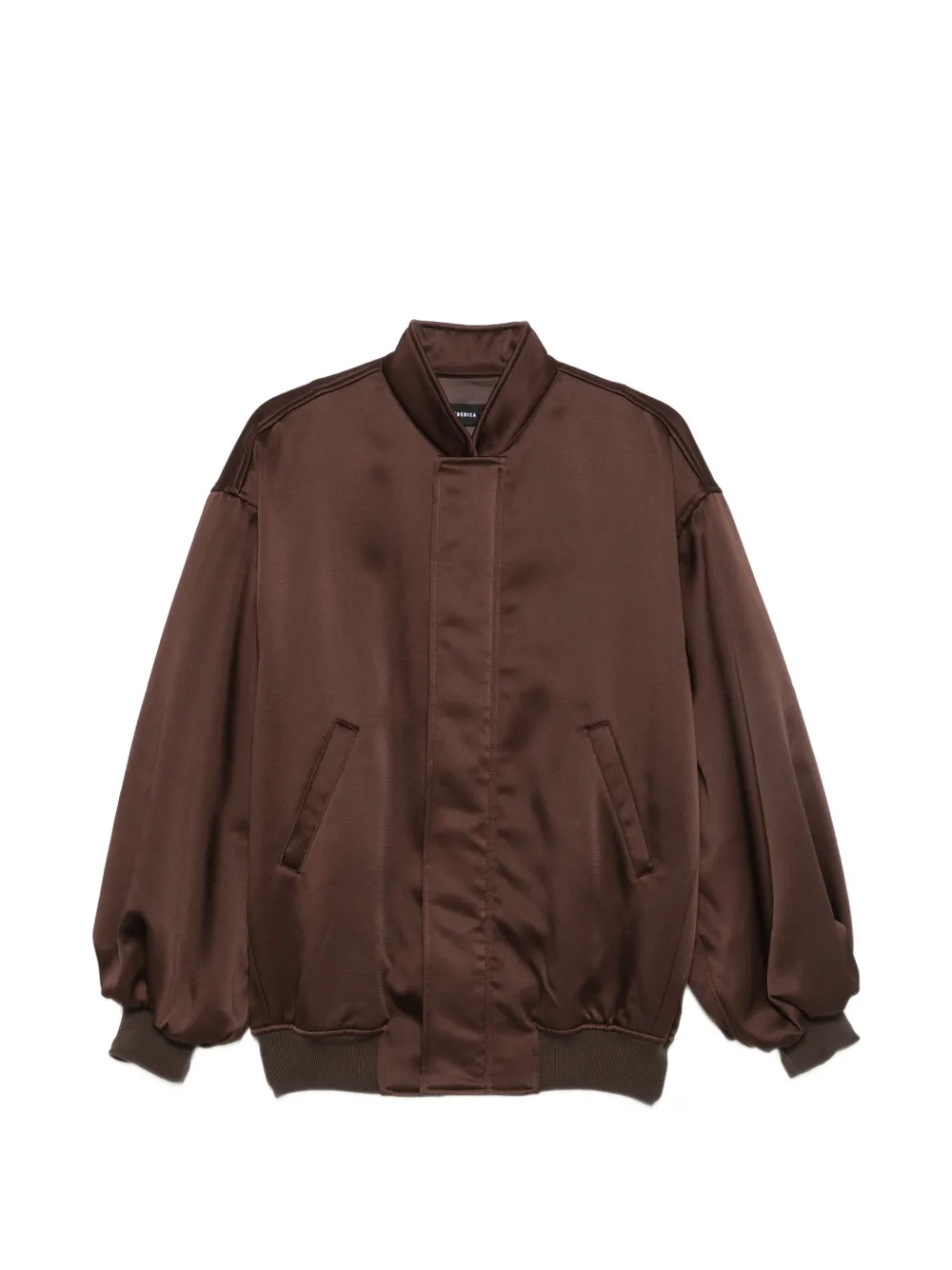 Federica Tosi satin-finish oversized bomber jacket - Braun