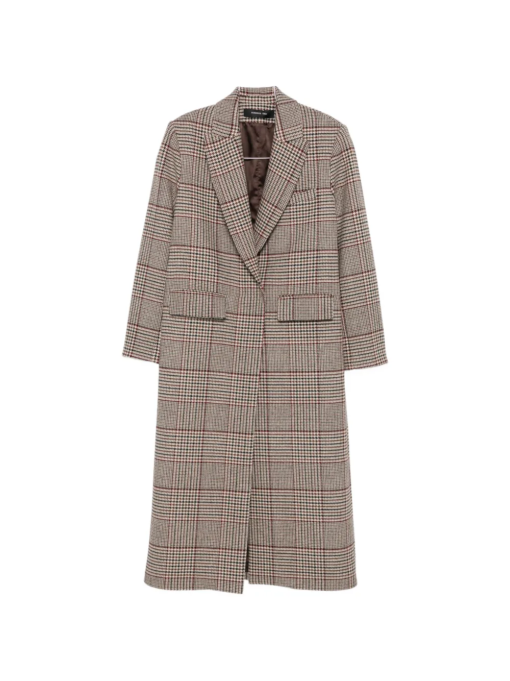 Federica Tosi Prince of Wales check double-breasted coat - Nude
