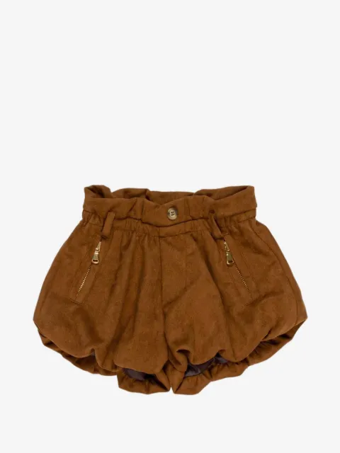 Miss Grant Kids bubble-hem zip-pocket shorts