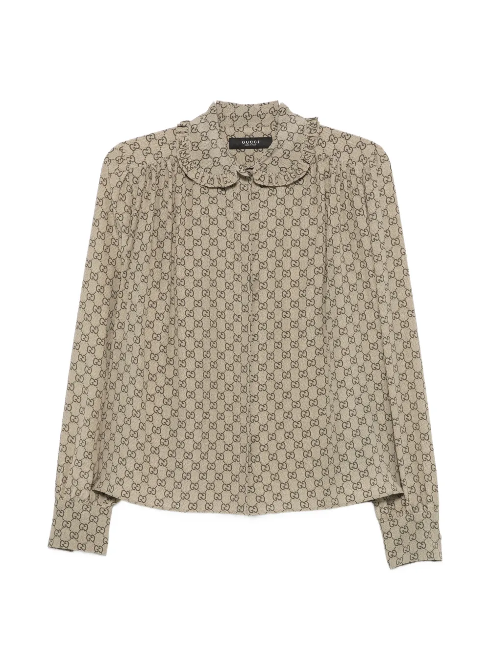 Gucci GG Supreme ruffled shirt - Nude