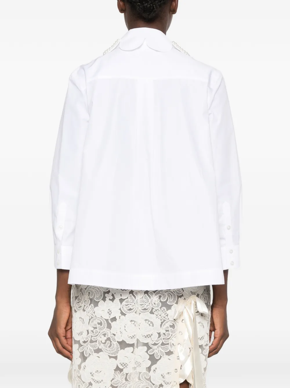 Simone Rocha Blouse met verfraaide kraag Wit