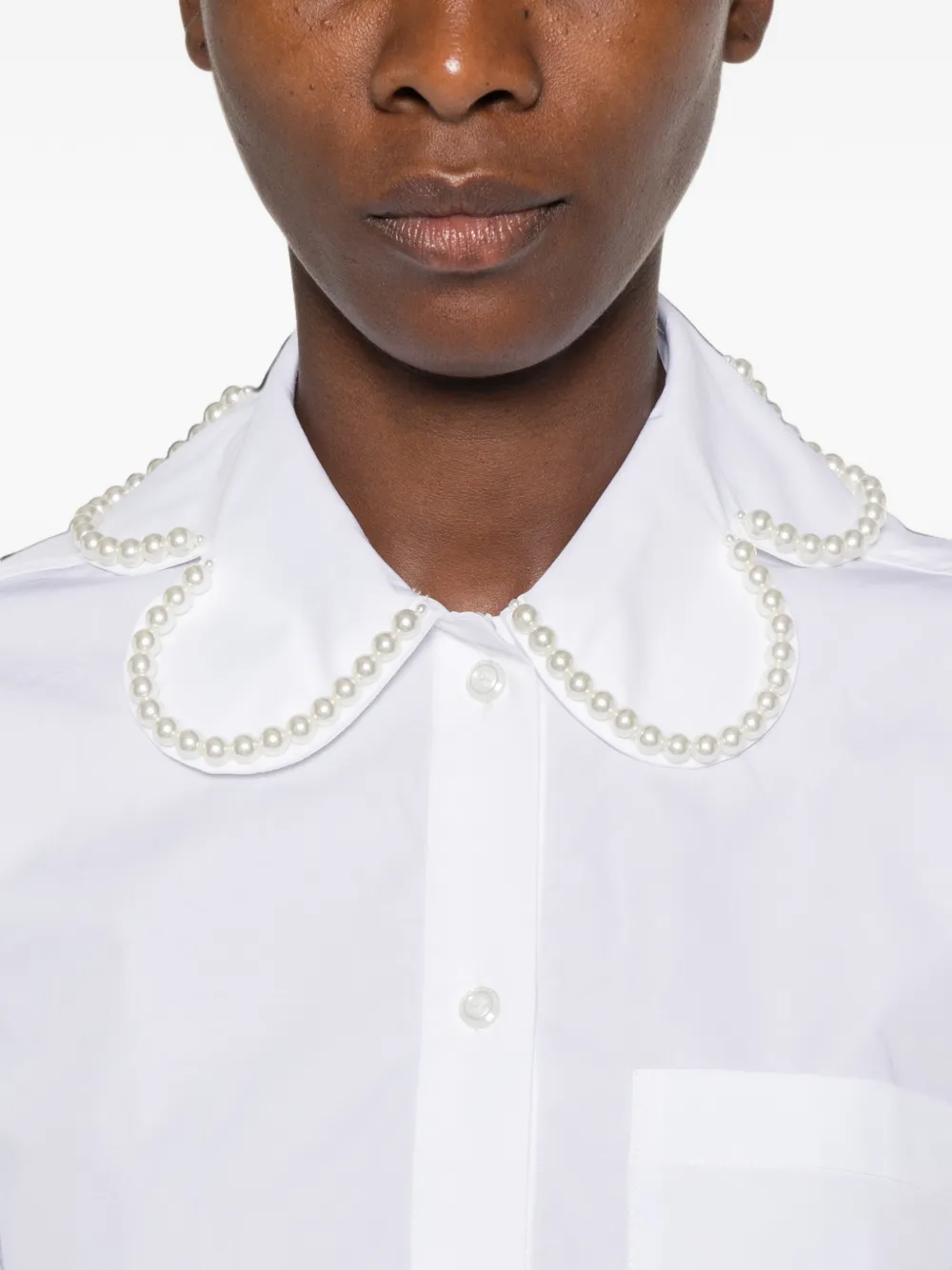 Simone Rocha Blouse met verfraaide kraag Wit