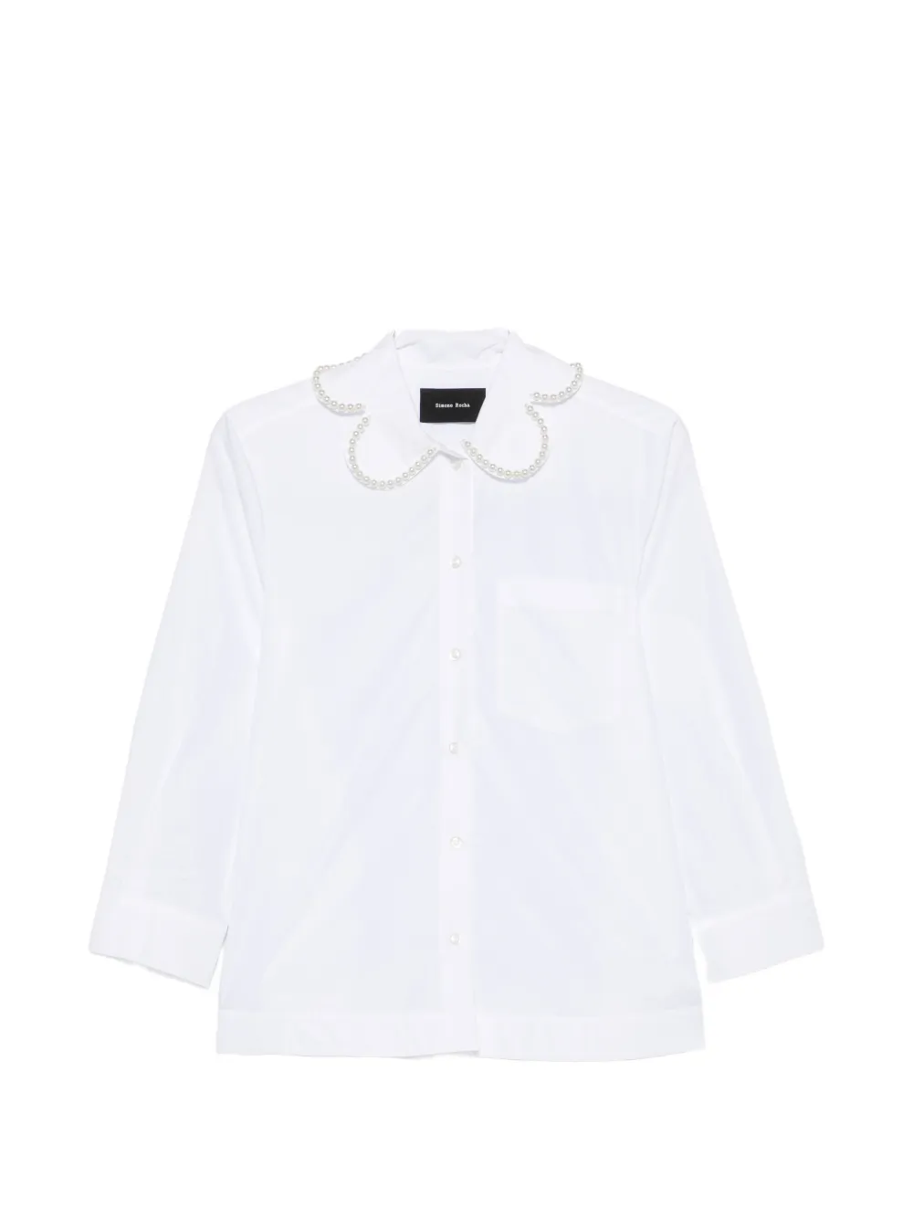 Simone Rocha embellished-collar shirt - Weiß