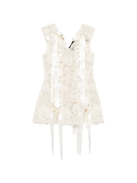 Simone Rocha Heavy lace-overlay lace-up top