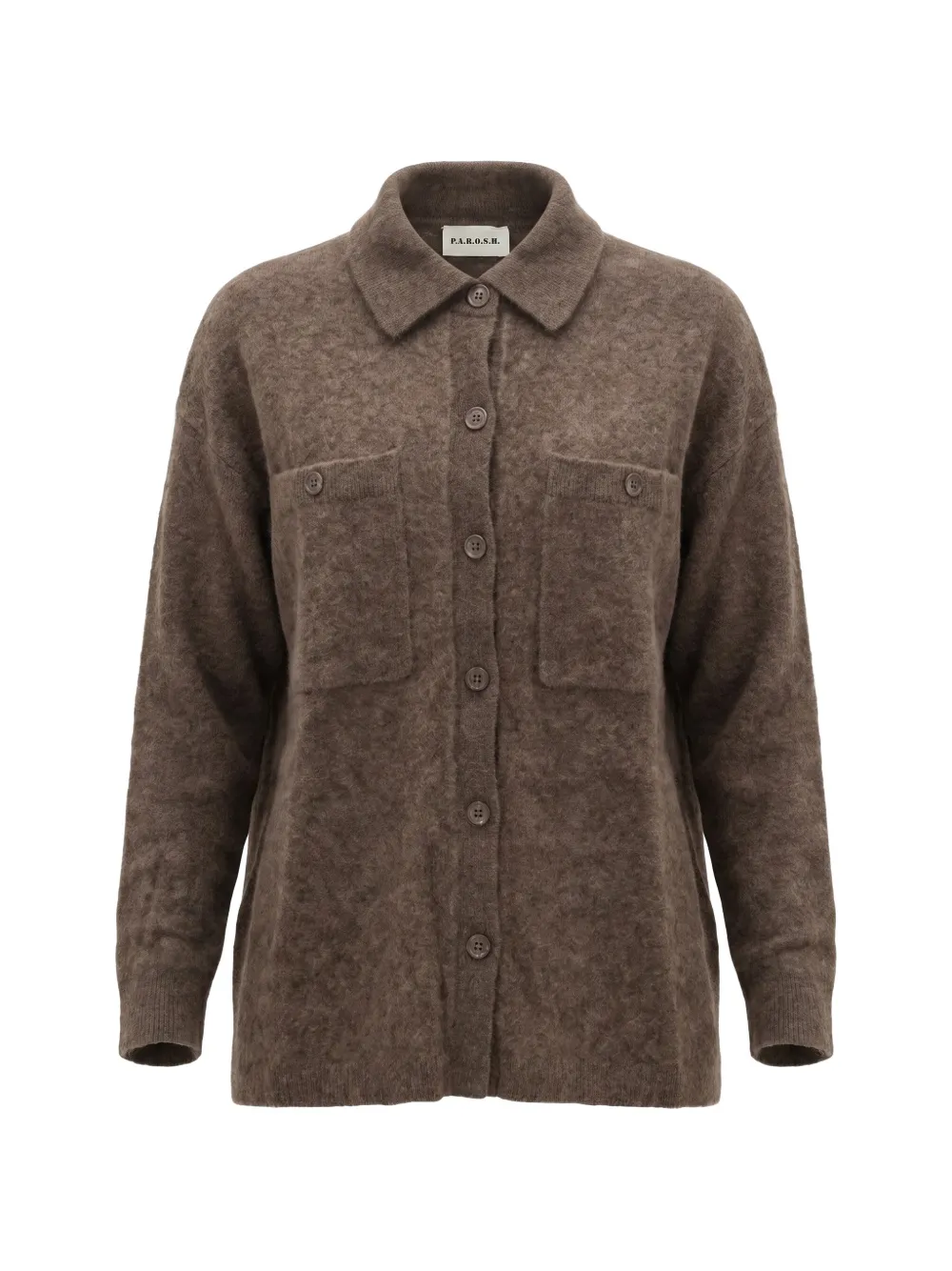 P.A.R.O.S.H. brushed button-up cardigan - Braun