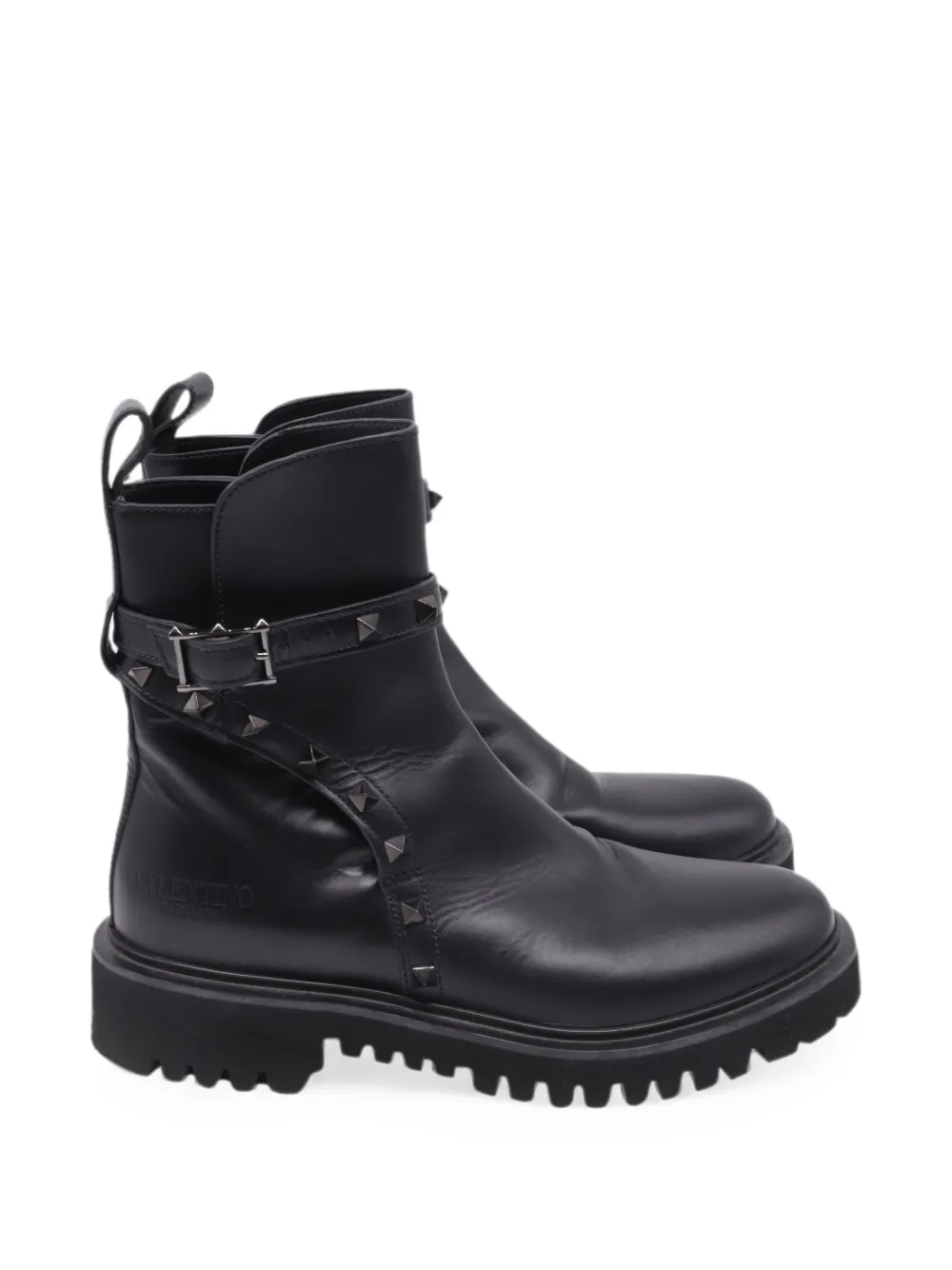 Valentino Garavani Pre-Owned Rockstud leather ankle boots - Nero