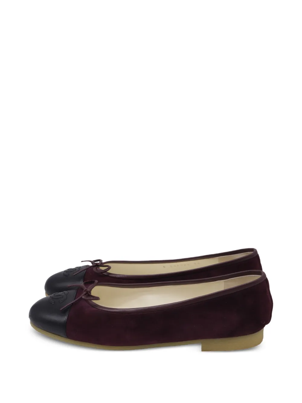 CHANEL Pre-Owned CC bow cap-toe ballet flats - Violett