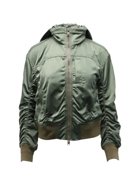 Vince ruched hooded bomber jacket