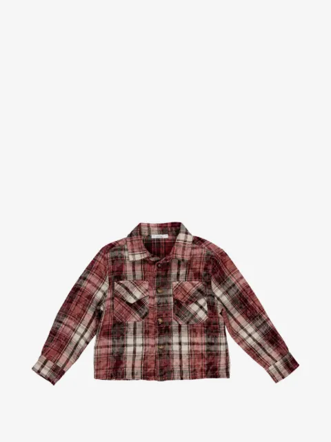 Miss Grant Kids check-print button-up shirt